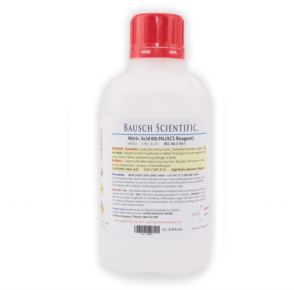 Nitric Acid 70% v/v ACS Reagent Grade Easy Pour Bottle | Fast Shipping ...