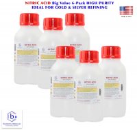 Nitric Acid 6-PACK 70% v/v ACS Reagent Grade Easy Pour Bottle | FREE Shipping